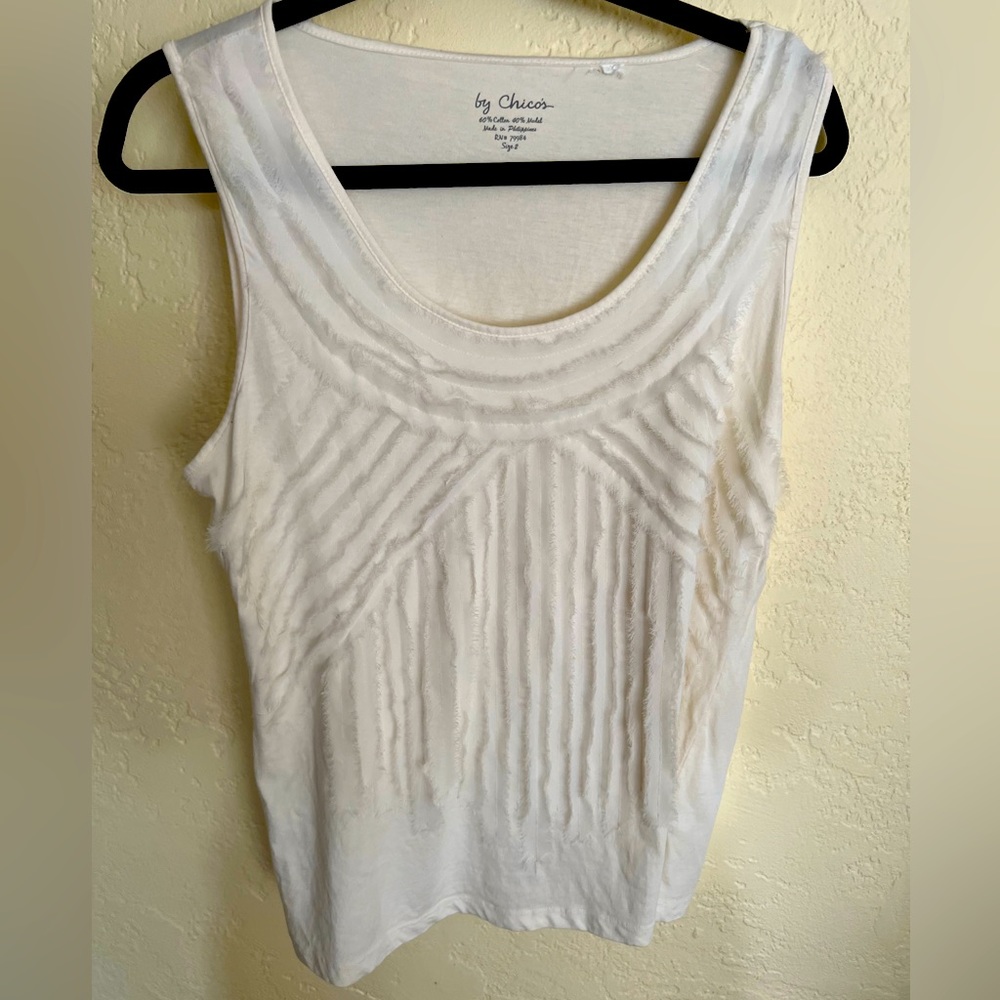 Chico’s size 2 Cream Sleeveless Top